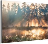 Décoration murale Métal - Aluminium Peinture Industrielle - Lac - Soleil - Arbre - 30x20 cm - Dibond - Photo sur aluminium - Décoration murale industrielle - Pour le salon / chambre