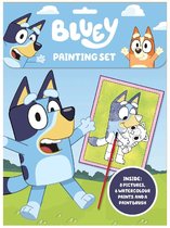 Bluey verfset - verfboekje met kleurplaten inclusief 6 kleuren verf en penseeltje - Painting Set 28 x 21 cm
