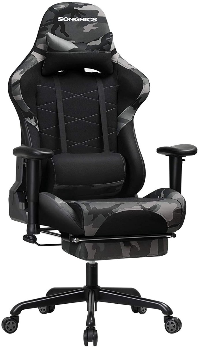Songmics Camouflage Gamingstoel Ergonomisch met Voetensteun - Songmics - €199,99