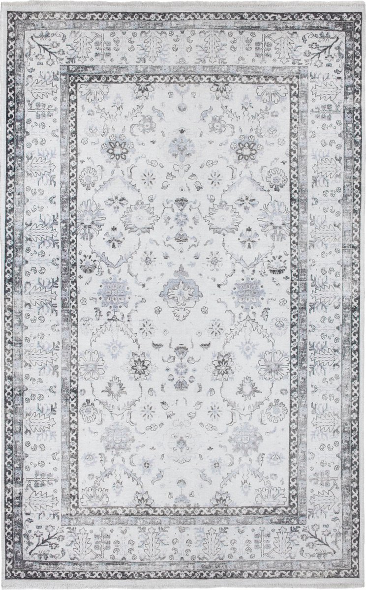 Kelim Vintage Vloerkleed - Zand 155 x 225 cm - Premium Laagpolig Woonkamer Tapijt - Boho Stijl - Anti-Slip, Machinewasbaar & Super Zacht