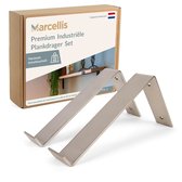 Marcellis - Industriële plankdrager - Voor plank 20cm - roestvrij staal - incl. bevestigingsmateriaal + schroefbit - type 3