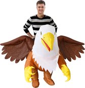KIMU® Opblaas Kostuum Adelaar - Opblaasbaar Pak - Vogelpak Mascotte Opblaaspak - Opblaasbare Vogel Roofvogel Eagle Volwassenen Dames Heren Festival