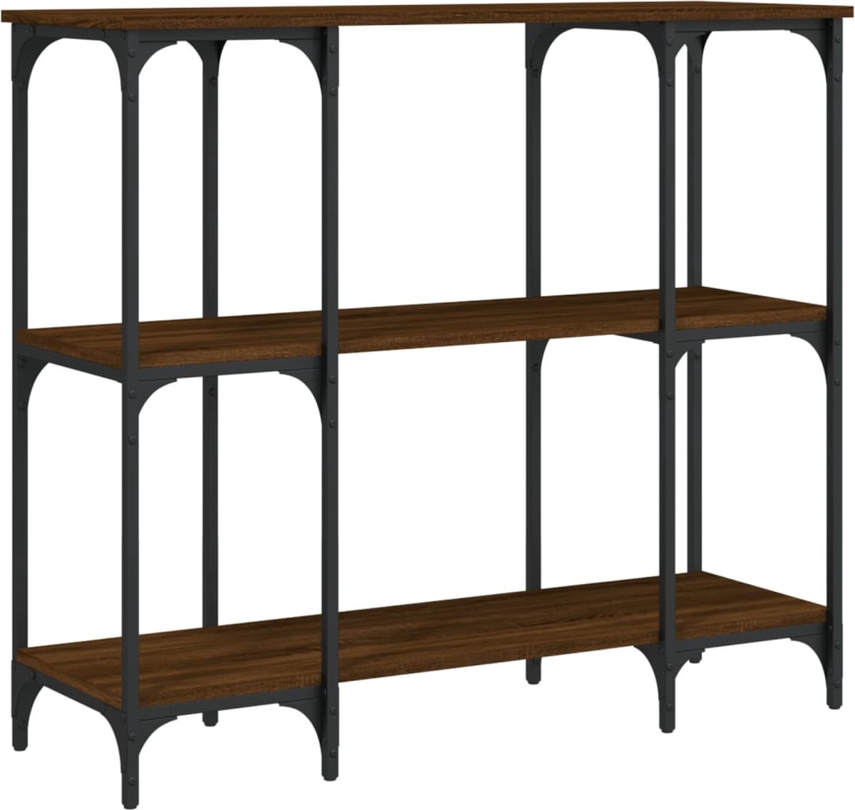 vidaXL Wandtafel - 102x35x90 - cm - bewerkt - hout - bruin - eikenkleur bruineiken