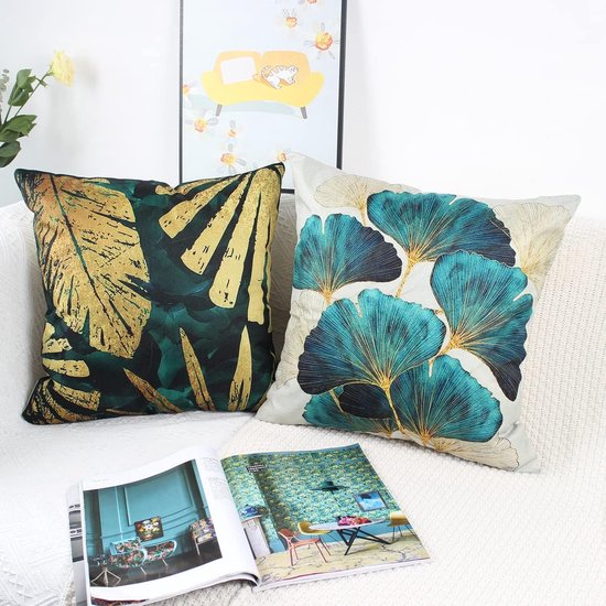 SOLEVITO Kussenhoes velvet goud 45x45 cm kopen