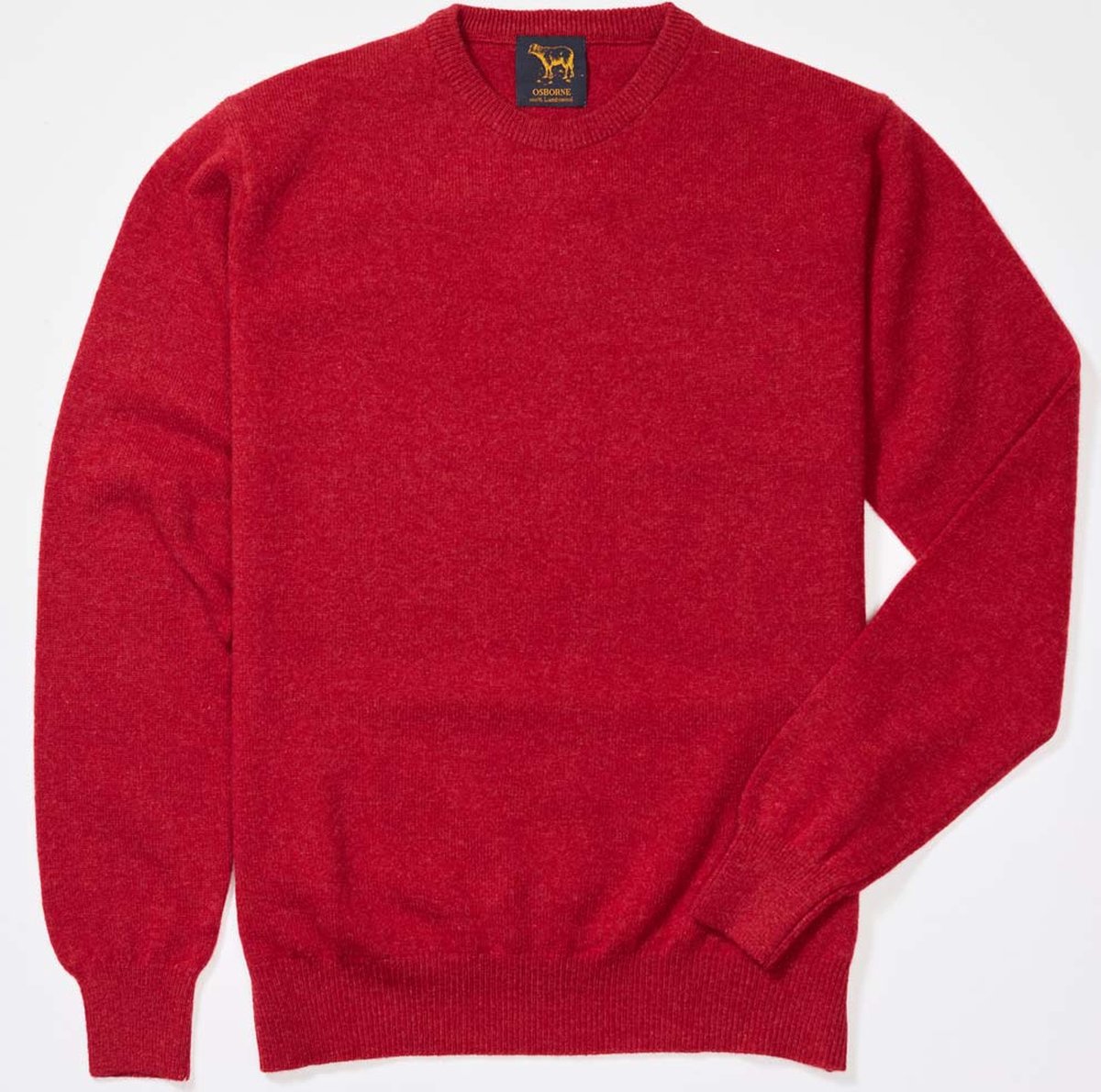 Osborne Knitwear Trui met ronde hals - Sweater heren in Lamswol - Pullover Heren - Poppy Melange - 6XL