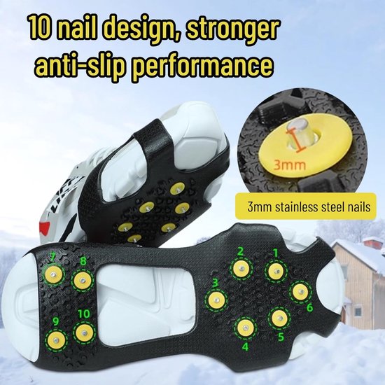 Outdoor sneeuwveld sneeuw ijs wandelen grijperpads schoenen klauw roestvrij staal antislip verstelbaar kopen vanaf een prijs van 9.81