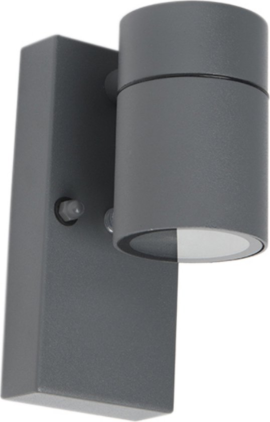 QAZQA solo - Moderne Wandlamp Up Down voor buiten - 1 lichts - D 107 mm - Donkergrijs - Buitenverlichting