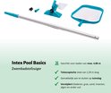 Intex zwembadstofzuiger met telescopische aluminium steel van 2.39m, zuigmond, schepnet en aansluiting voor tuinslang.