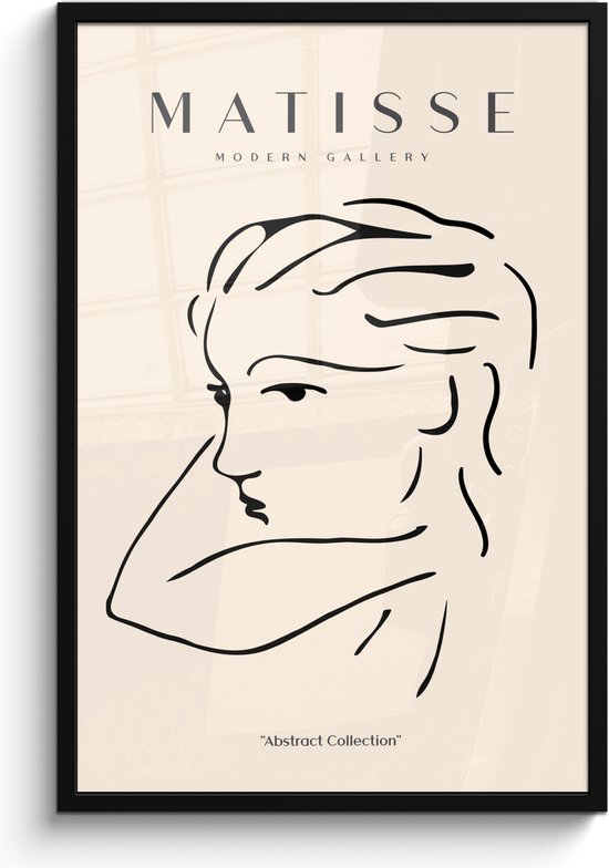 Cadre photo avec affiche - Cadre pour affiche 60x90 cm - Posters - Matisse - Line - Femme - Moderne - Décoration photo dans cadre - Décoration murale salon - Décoration murale chambre