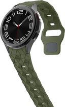 Siliconen bandje - geschikt voor Samsung Galaxy Watch 4 / Watch 4 Classic / Watch 5 / Watch 5 Pro / Watch 6 / Watch 6 Classic - legergroen