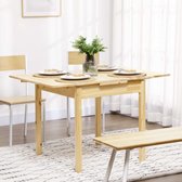Zaza Home Eettafel, vouwtafel, eetkamer voor 2-4 personen, uitbreidbare keukentafel, houten tafel voor eetkamer, keuken, natuur, 120 x 80 x 75 cm