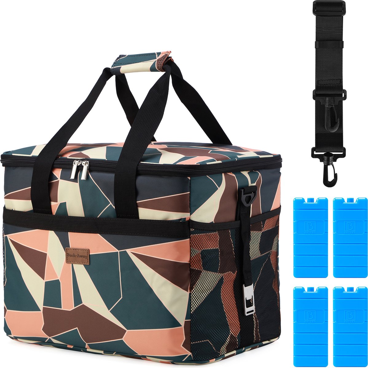 Packaway 4 Laags Geïsoleerde Koeltas - Lunchtas 30 liter - Abstract