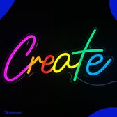 Neon Lamp - Create - Incl. Ophanghaakjes - Neon Sign - Neon Verlichting - Neon Led Lamp - Wandlamp