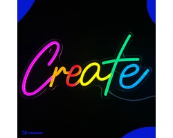 Neon Lamp - Create - Dimbaar - Incl. Ophanghaakjes - Neon Sign - Neon Verlichting - Neon Led Lamp - Wandlamp