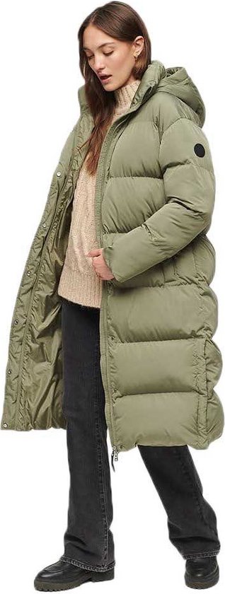 Superdry Longline Puffer Jacket Vert 2XS Femme