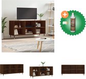 vidaXL Tv-meubel 103-5x30x50 cm bewerkt hout bruineikenkleurig - Kast - Inclusief Houtreiniger en verfrisser