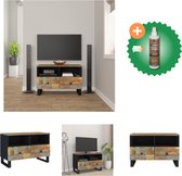 vidaXL Tv-meubel 70x33x46cm massief teruggewonnen hout - Kast - Inclusief Houtreiniger en verfrisser