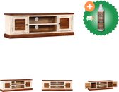 vidaXL Meuble TV Bois de Sheesham et Manguier - Meuble TV 2 armoires - 2 étagères - 120 x 30 x 40 cm - Meuble - Comprend un nettoyant et un assainisseur pour bois