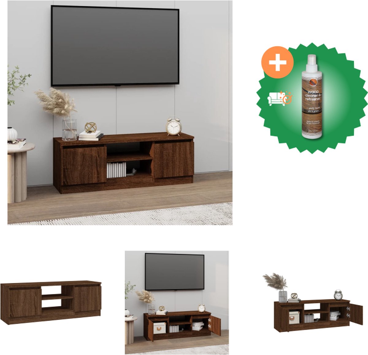 vidaXL Armadietto a Muro con cassetto Rovere Nero 102 x 30 x 20 cm