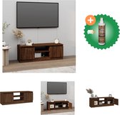 vidaXL Tv-meubel met deur 102x30x36 cm bruineikenkleurig - Kast - Inclusief Houtreiniger en verfrisser