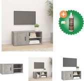 vidaXL Tv-meubel 80x31-5x36 cm bewerkt hout betongrijs - Kast - Inclusief Houtreiniger en verfrisser