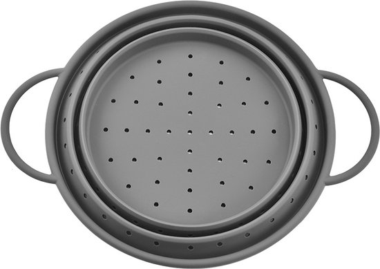 2 stuks Innovatieve Opvouwbare Siliconen Vergiet - Multifunctioneel Keukenaccessoire - Voedselveilig & Hittebestendig - Makkelijk Schoon te Maken - Ruimtebesparend Design-grijs van Merkloos — afbeelding 5