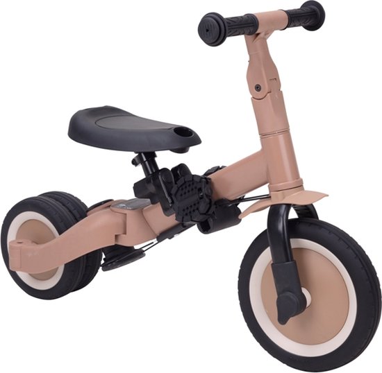 Topmark - Lio - 4 in 1 Driewieler Met Duwstang - Macchiato