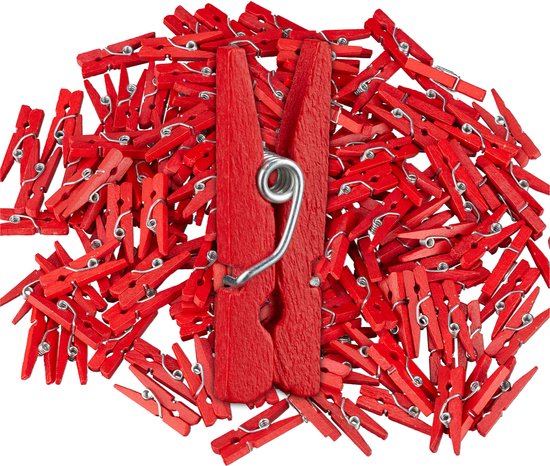 ewtshop® 50 x houten mini-wasknijpers, mini-houten knijpers, decoratieve klemmen, sierklemmen, afmetingen: ca. 2,5 cm