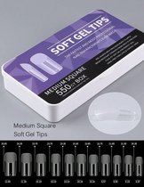 Soft gel tips - Full cover tips - Plaknagels - Nepnagels - 550 stuks - Medium Square