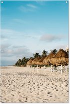 Tuinposter - Tuindoek - Tuinposters buiten - Caribisch strand in Tulum bij Mexico - 80x120 cm - Tuin