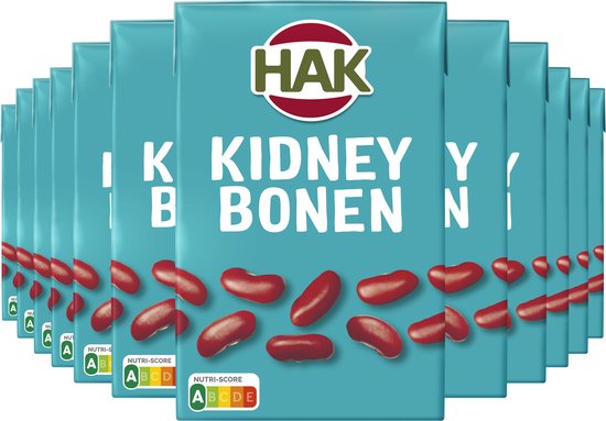 HAK Kidneybonen in Pak 12x 380gram - Lekkere bite en rijk aan eiwitten. Vegan - Plantaardig - Vegetarisch - Peulvruchten - Groenteconserven
