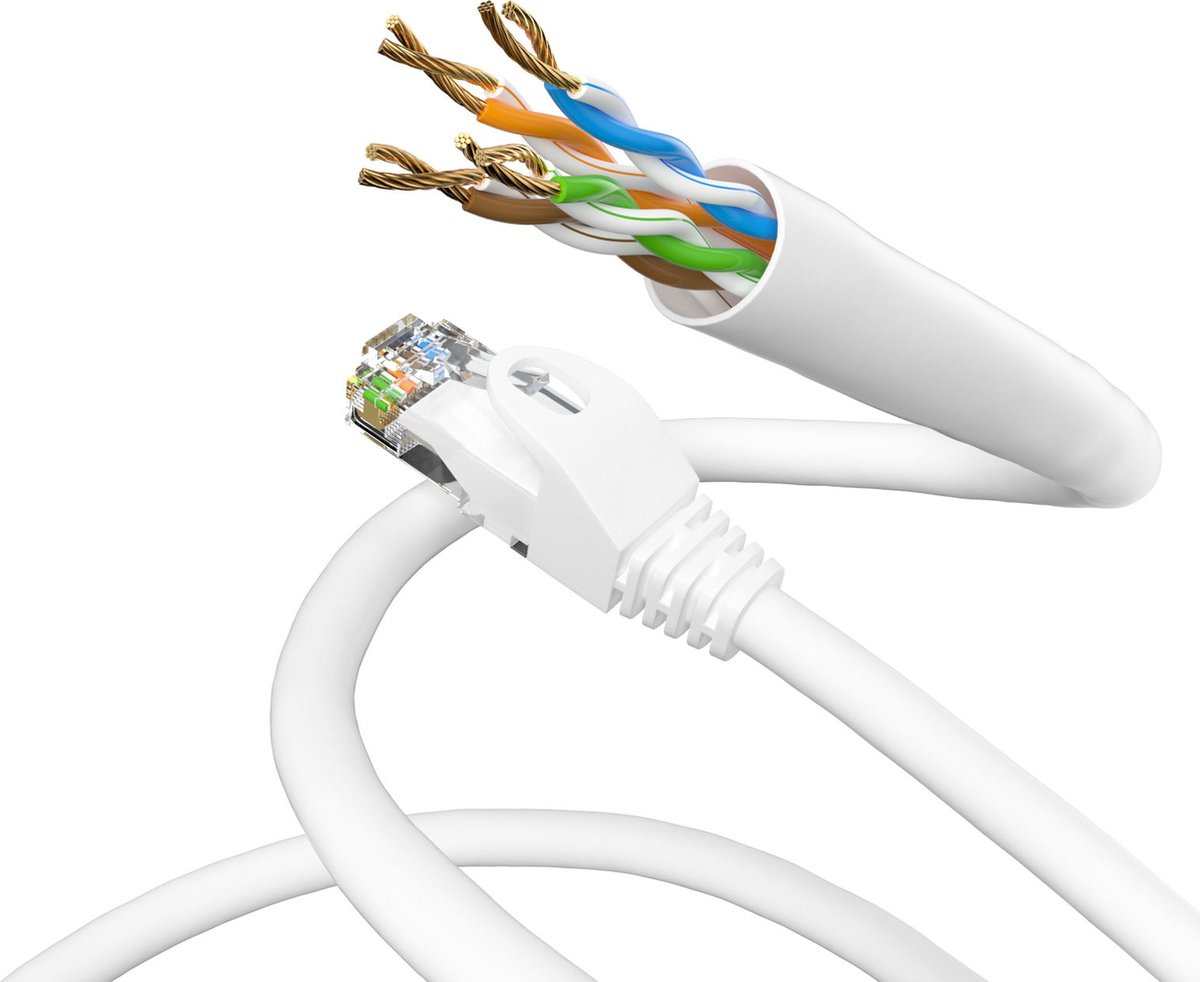 Wentronic CAT6 Netwerkkabel - RJ45 - Wit - 3 m