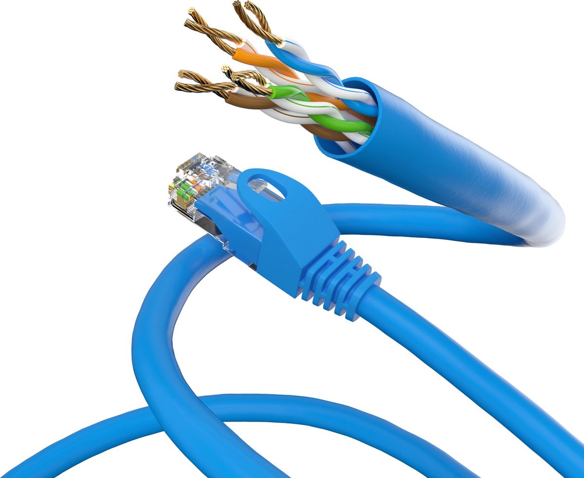 Wentronic CAT6 Netwerkkabel - RJ45 - blauw - 5 m