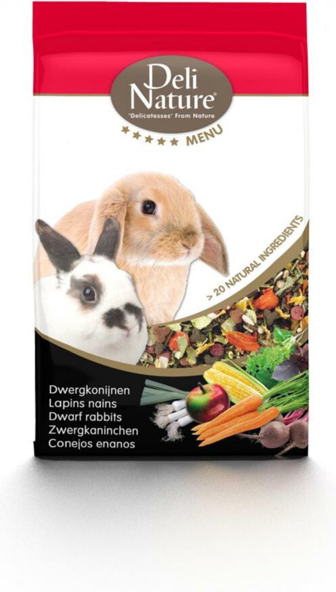 4x Deli Nature Rodelicious Adult Konijnen 2,5 kg