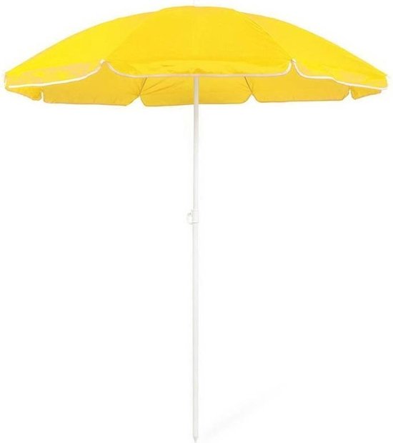 Verstelbare strand/tuin parasol geel 150 cm - Zonbescherming - Voordelige parasols