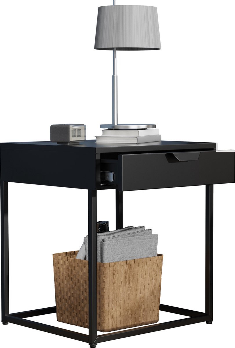 Metalen nachtkastje Bijzettafel Lade Console Nachtkastje Flokas S