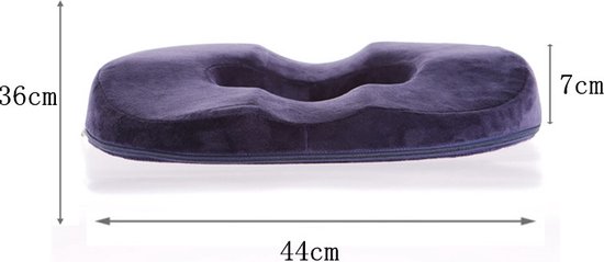 ComfortPlus Orthopedisch Donutkussen van Traagschuim - Veelzijdig Gebruik voor Stoel, Rolstoel & Auto - Wasbare Hoes & Anti-Slip - Marineblauw - Merkloos