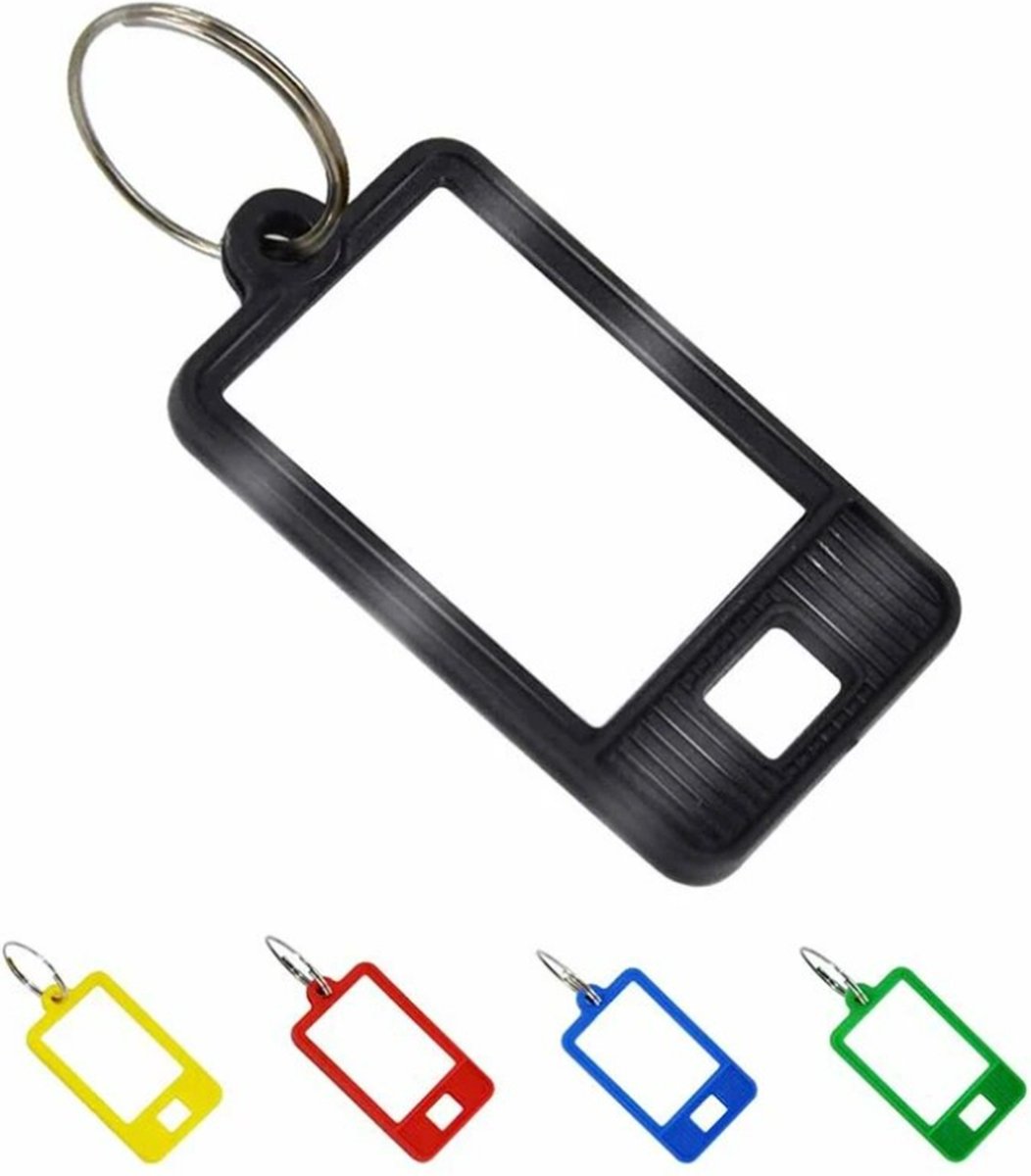 FSW-Products - Sleutellabels met Schrijfvlak - 10 Stuks - Sleutelhangers - Karabijnhaak - Keycords - Labels Sleutelhangers Naam