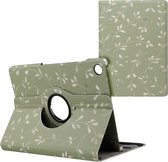 iMoshion Tablet Hoes Geschikt voor Samsung Galaxy Tab A9 Plus - iMoshion 360° Draaibare Design Bookcase 2.0 - Groen /Green Flowers