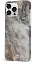 xoxo Wildhearts Marble Grey River - Single Layer - Hoesje geschikt voor iPhone 13 Pro Max Marmer hoesje shockproof - Hard Case beschermhoesje geschikt voor iPhone 13 Pro Max - Grijs