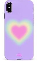 xoxo Wildhearts Daydreamer Single Layer - Hoesje geschikt voor iPhone X hoesje - Dames hoesje geschikt voor iPhone Xs / X - Kleurrijk hoesje geschikt voor iPhone X hoesje shockproof case - Roze hoesje met hartje