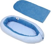 Babynest 80x55 cm | Blauwe ruitjes en blauw
