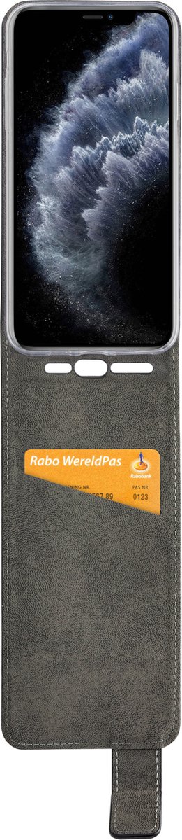 Mobilize Telefoonhoesje geschikt voor Apple iPhone 11 Pro Max Hoesje | Mobilize Classic Gelly Bookcase | Pasjeshouder voor 1 Pasje | Telefoonhoesje voor Pinpas / OV Kaart / Rijbewijs - Zwart