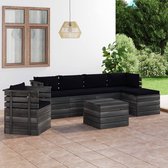 Decoways - 7-delige Loungeset met kussens pallet massief grenenhout