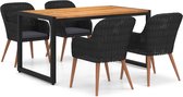 Decoways - 5-delige Tuinset zwart