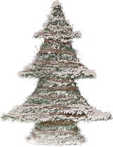 Decoratieve rotan kerstboom met led licht - Wit - 50cm
