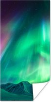 Poster Noorderlicht - Alaska - Berg - 20x40 cm