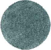 Monaco Soft Rond Shaggy Hoogpolig Vloerkleed Blauw / Turquoise- 200 CM Ø