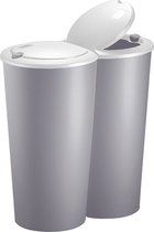 Deubois Deuboisbele afvalbak voor het scheiden van afval - kunststof grijs 2x25L