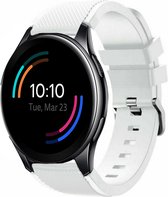 Siliconen Smartwatch bandje - Geschikt voor  OnePlus Watch siliconen bandje - wit - Strap-it Horlogeband / Polsband / Armband